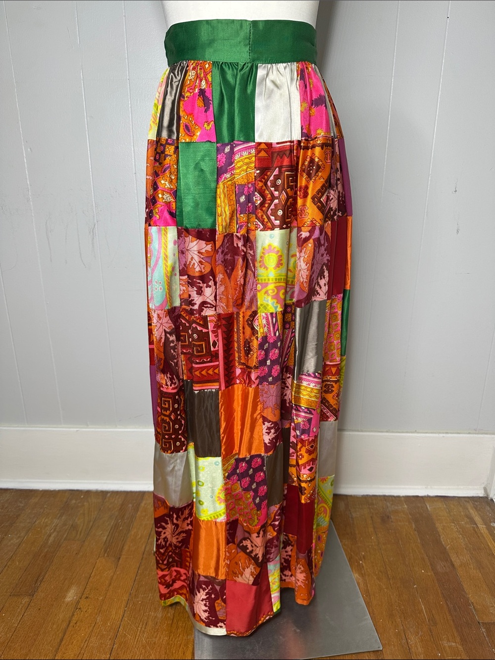 Vintage Patchwork 1960s Hippy Boho Maxi Skirt